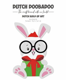 Dutch Doobadoo Build up Kerstkonijn A5 470.784.316 12,5x9,1cm (07-24)