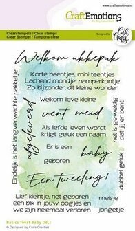 CraftEmotions clearstamps A6 - Basics Tekst Baby ( NL) Carla Creaties (07-24)