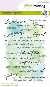 CraftEmotions clearstamps A6 - Basics Tekst Baby (EN) Carla Creaties (07-24)