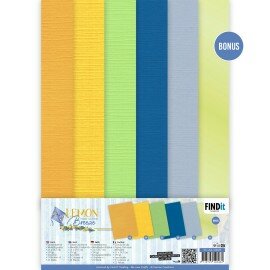 YC-A4-10029 Linen Cardstock Pack - Yvonne Creations - Lemon Breeze - A4