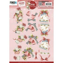 CD12179 3D Cutting Sheets - Precious Marieke - Ruby Christmas - Ruby Bells