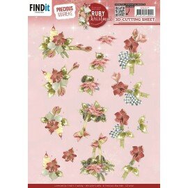 CD12177 3D Cutting Sheets - Precious Marieke - Ruby Christmas - Ruby Amaryllis