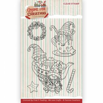 YCCS10088 Clear Stamps - Yvonne Creations - Gnome for Christmas - tea