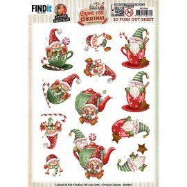 SB10950 3D Push Out - Yvonne Creations - Gnome for Christmas - Gnome Tea