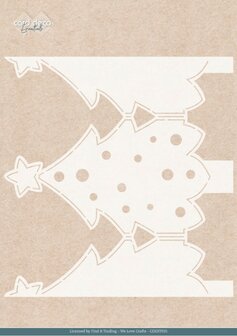 CDEST035 Stencil - CDE - Gnome for Christmas - Tree - A4