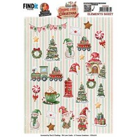 CD12214 Cutting Sheets - Yvonne Creations - Gnome for Christmas - Small Elements