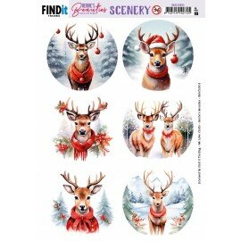 BBSC10053 Push-Out Scenery - Berries Beauties - Deer- Round