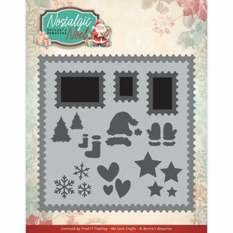 BBD10021 Dies - Berries Beauties -Nostalgic Noel - Nostalgic Postage Stamps