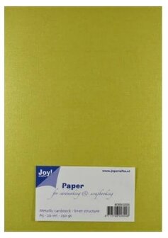 Joy Crafts Metallic cardstock met linnen structuur A5 - 20 vel - 250grs - Kaki