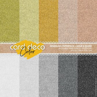 Card Deco Color - Sparkles Paperpack Gold and Silver