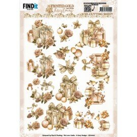 3D Cutting Sheets - Amy Design - Frosted Gold Christmas - Presents