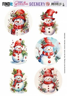 Scenery Push out - Berries Beauties - Snowmen - Round