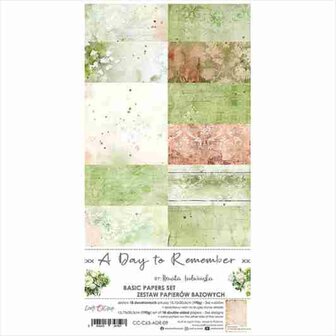 A day to remember &ndash; set of basic papers &ndash; Craft O&rsquo;Clock 15,75x30,5cm 18 vel dubbelzijdig 190gr.