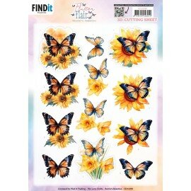 3D Cutting Sheet - Berries Beauties - Flutter Flair - Yellow Flutters