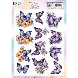 3D Cutting Sheet - Berries Beauties - Flutter Flair - Purple Flutters