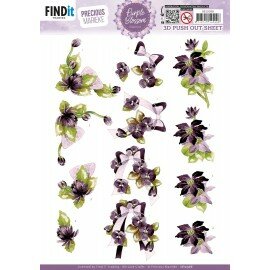 3D Push out Sheet - Precious Marieke - Purple Blossom - Purple