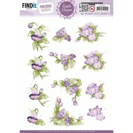 3D Push out Sheet - Precious Marieke - Purple Blossom - Violet