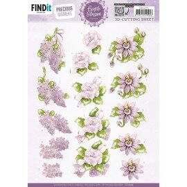 3D Cutting Sheet - Precious Marieke - Purple Blossom - Lilac