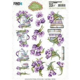 3D Cutting Sheet - Amy Design - Tulip Dreams - Purple Tulips