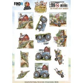 3D Push out Sheet - Yvonne Creations - Farm Friends - Farmyard