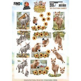 3D Cutting Sheet - Yvonne Creations - Farm Friends - Donkey