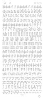 Stickervel 3046 CD Alphabet Platinum (7mm Hoog)