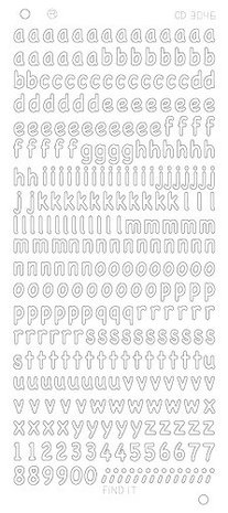 Stickervel 3046 CD Alphabet Platinum (7mm Hoog)