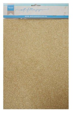 Marianne D Decoratie Soft Glitter papier 5vl - Goud CA3143 A4 (09-19)