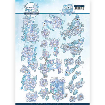 CD11403 3D Knipvel - Yvonne Creations - Sparkling Winter - Winter Bird