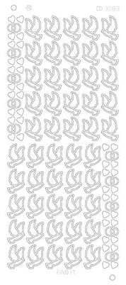 Stickervel CD3083 - Card Deco - Wedding Doves - Platinum