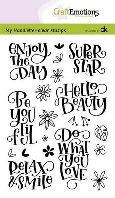 CraftEmotions clearstamps A6 - handletter - Enjoy the day - Super star Carla Kamphuis (10-20)