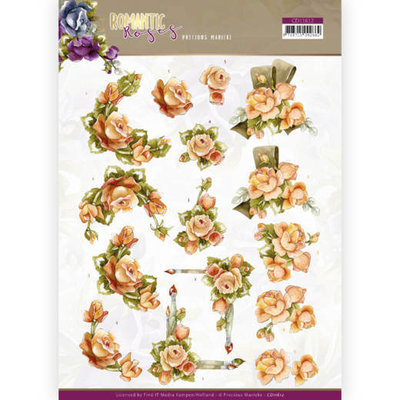 CD11612 3D cutting sheet - Precious Marieke - Romantic Roses - Orange Rose