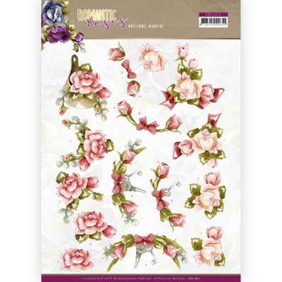 CD11611 3D cutting sheet - Precious Marieke - Romantic Roses - Pink Rose