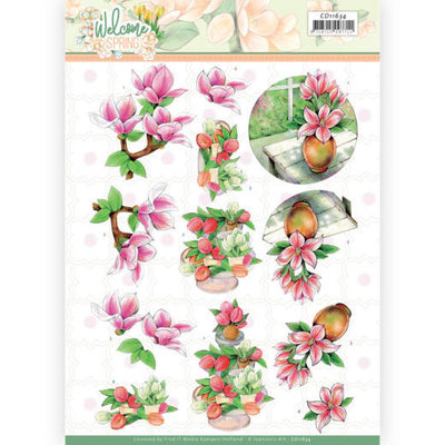 CD11634 3D cutting sheet - Jeanine's Art  Welcome Spring - Pink Magnolia