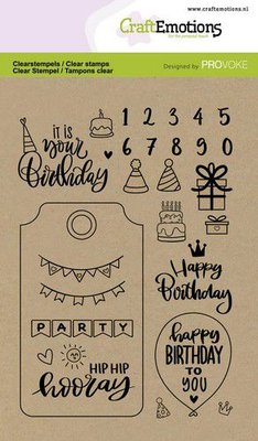 CraftEmotions clearstamps A6 - Birthday (Eng) Provoke (3-21)