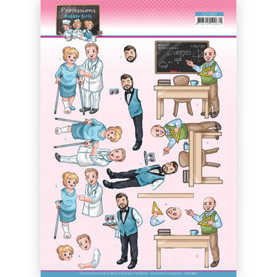 CD11667 3D Cutting Sheet - Yvonne Creations - Bubbly Girls Professions - Male Professions