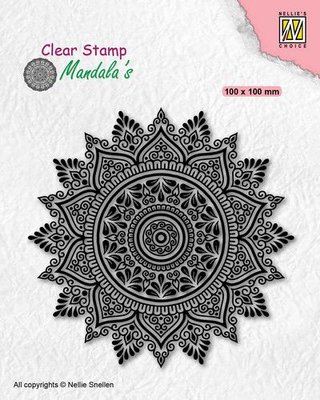 Nellies Choice Clearstamp Mandala - Zonnebloem - 2 CSMAN008 100x100mm (05-21)