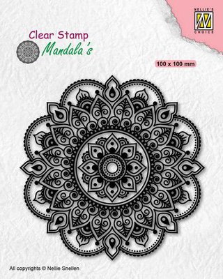 Nellies Choice Clearstamp Mandala - Bloemen CSMAN005 100x100mm (05-21)