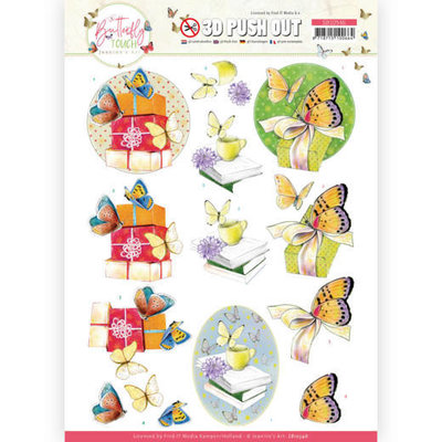 SB10546 3D Push Out - Jeanine's Art - Butterfly Touch - Yellow Butterfly