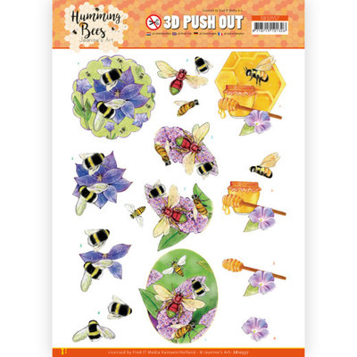 SB10557 3D Push Out - Jeanine's Art - Humming Bees - Honey