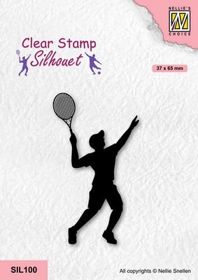 Nellie's Choice Clearstempel - Silhouette - Sport Tennissen SIL100 37x65mm (08-21)