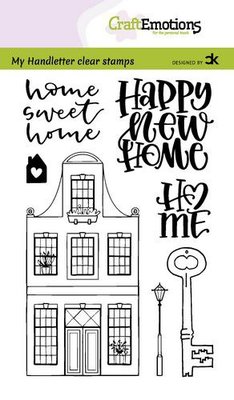 CraftEmotions clearstamps A6 - handletter - Nieuwe Woning 1 (Eng) Carla Kamphuis (08-21)