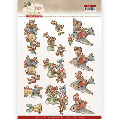 CD11717 3D Cutting Sheet - Yvonne Creations - Have a Mice Christmas - Christmas Socks