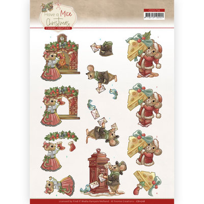 CD11716 3D Cutting Sheet - Yvonne Creations - Have a Mice Christmas - Sending Christmas Cards