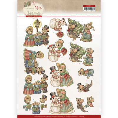 CD11714 3D Cutting Sheet - Yvonne Creations - Have a Mice Christmas - Christmas Carol