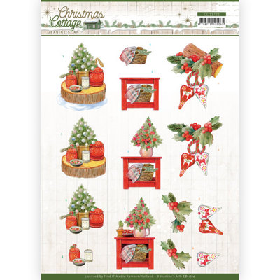 CD11722 3D Cutting Sheet - Jeanine's Art - Christmas Cottage - Christmas Decoration