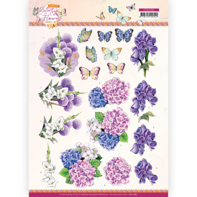 CD11787 3D Cutting Sheet - Jeanine's Art - Perfect Butterfly Flowers - Hydrangea