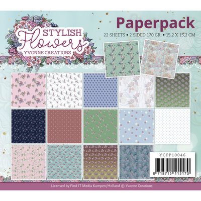 YCPP10046 Paperpack - Yvonne Creations - Stylisch Flowers