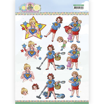 CD11792 3D Cutting Sheet - Yvonne Creations - Bubbly Girls - Sweetheart - Super Girl