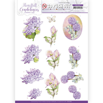 SB10667 3D Push Out - Jeanine's Art - Heartfelt Condolences - Purple Flowers